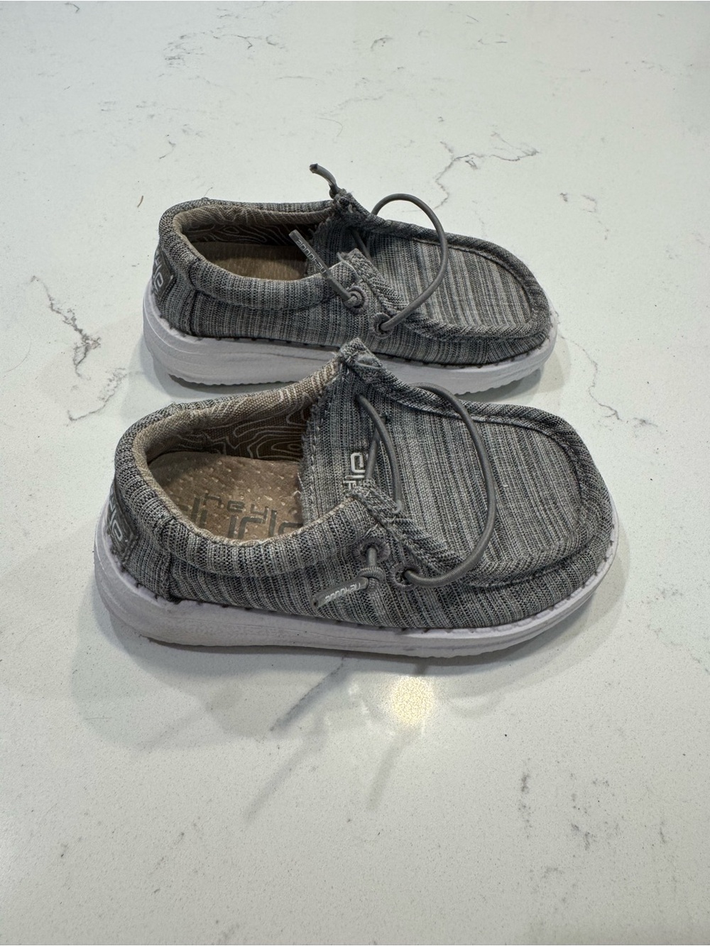 Hey Dude Kids Grey Striped Sneakers